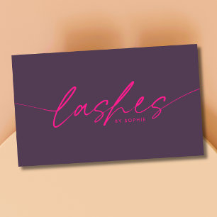 Trendy Purple Pink Eyelash Extensions Lashes  Business Card