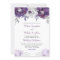 Trendy Purple Silver Floral wedding invite 3963