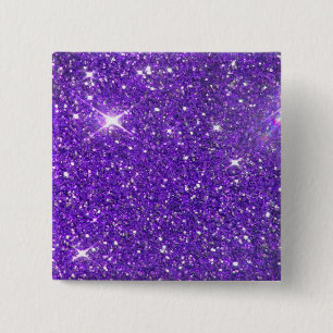 Trendy Purple Sparkling Glitter Glitz 15 Cm Square Badge