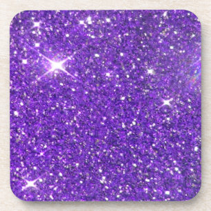 Trendy Purple Sparkling Glitter Glitz Coaster