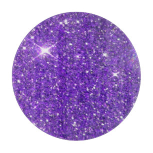 Trendy Purple Sparkling Glitter Glitz Cutting Board