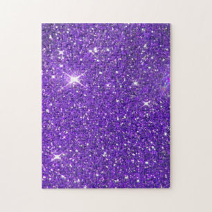 Trendy Purple Sparkling Glitter Glitz Jigsaw Puzzle