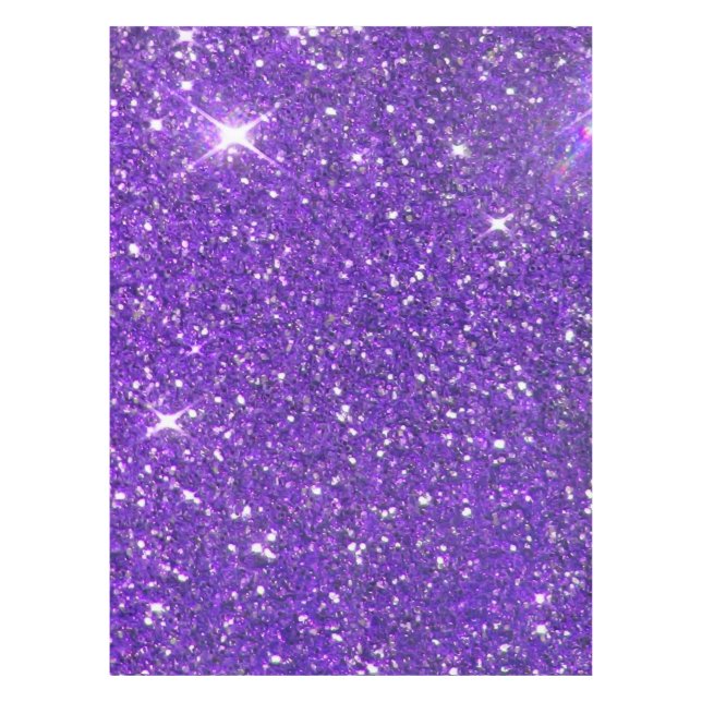 Trendy Purple Sparkling Glitter Glitz Tablecloth (Front)