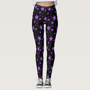 trendy purple stars design for leggings