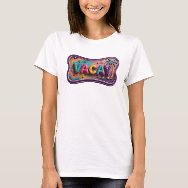 Trendy Purple VACAY Statement Tee (Front)