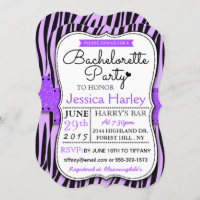 Trendy Purple Zabra Print Bachelorette Party