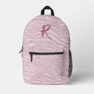 Trendy Purple Zebra Pattern Waves Personalised Printed Backpack