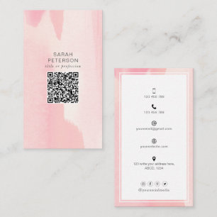Trendy QR code social media abstract personal Business Card