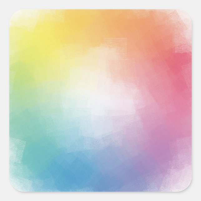 Trendy Rainbow Colours Blank Template Pink Red Square Sticker (Front)