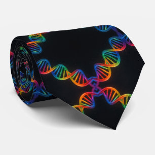 Trendy Rainbow Double Helix DNA Necktie 