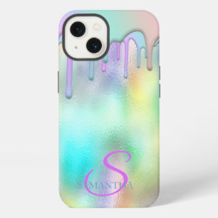 Trendy Rainbow Drips Holographic iPhone 13 Case