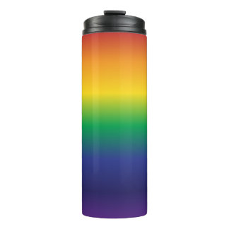 Trendy Rainbow Gradient Stripes Thermal Tumbler