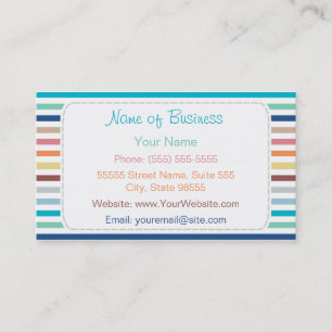 Trendy Rainbow Horizontal Stripes With QR Code Business Card