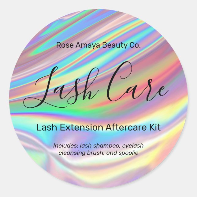 Trendy Rainbow Lash Extension Aftercare Kit Label (Front)