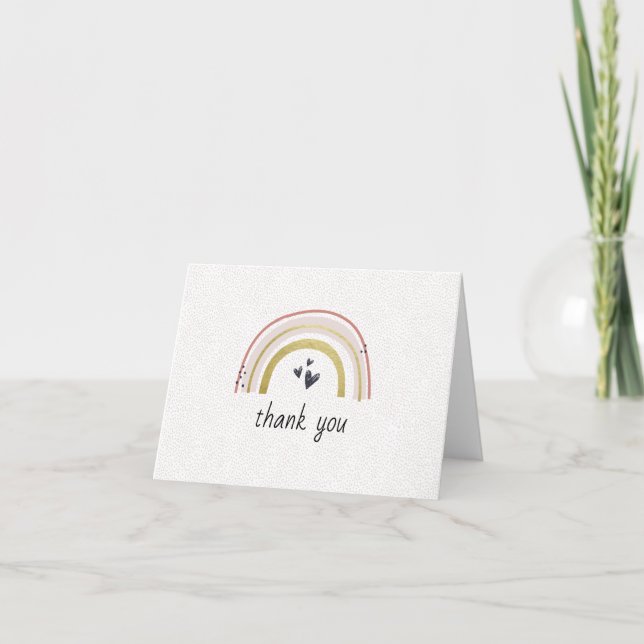 Trendy Rainbow Thank You Card (Front)