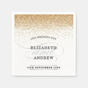TRENDY RECEPTION chic minimalist faux gold glitter Napkin