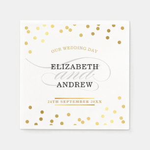 TRENDY RECEPTION chic minimalist gold confetti Napkin