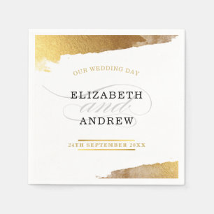 TRENDY RECEPTION modern luxe gilded gold edge Napkin