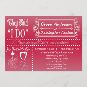Trendy Reception Only Chalkboard Invitation