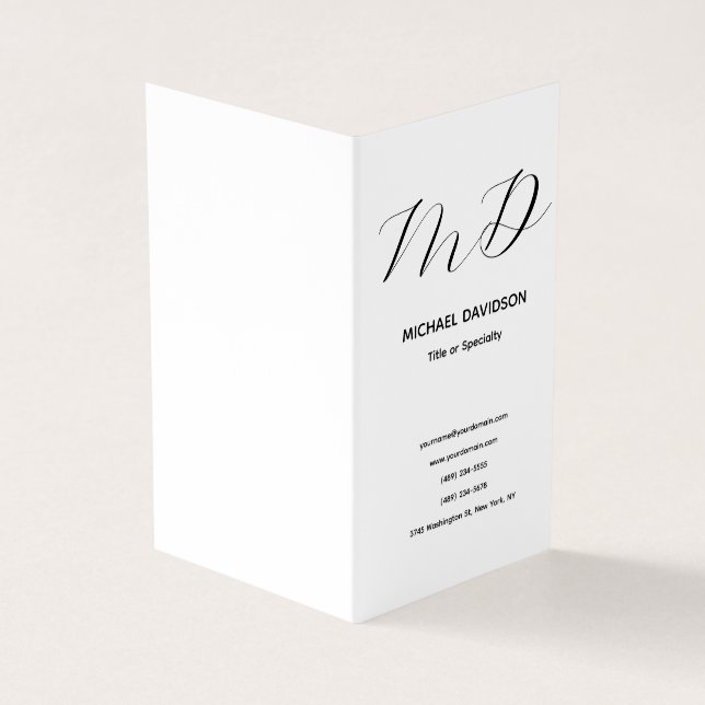 Trendy Recommended Minimalist Modern Plain Business Card (Outside)
