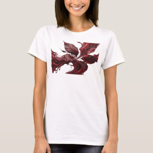 Trendy Red Abstract Leaves Creative Print T-Shirt