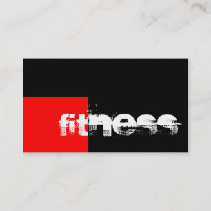 Trendy Red Black Fitness Sport Business Card