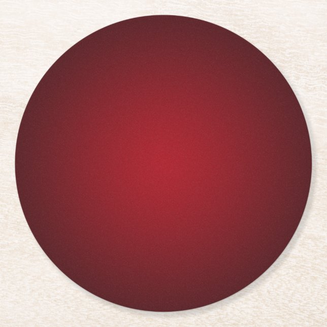Trendy Red-Black Grainy Vignette Round Paper Coaster (Front)
