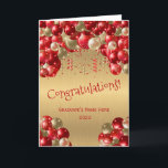 Trendy Red Gold Balloon Congratulations Graduation Card<br><div class="desc">Make the graduate feel extra special and honour their achievement with a personalised graduation card. Celebrate years of hard work with this fun balloon and confetti personalised congratulations graduation card. Easily change the name of the graduate and year using the personalise this template menu. Commemorate their special day and create...</div>