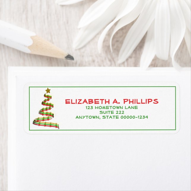 Trendy, Red, Green, and Gold Christmas Tree Custom (Insitu)