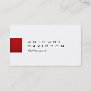 Trendy Red Grey White Contemporary Business Card