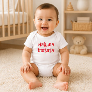 Trendy Red Hakuna Matata Baby Bodysuit