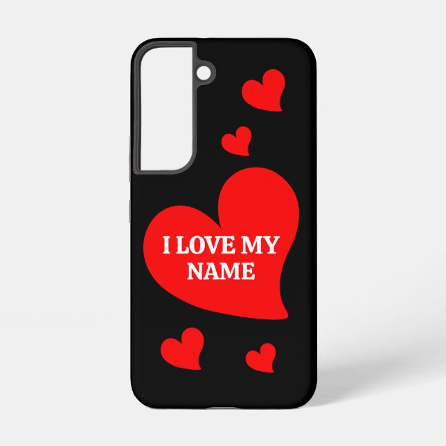 TRENDY RED HEART I LOVE MY ROMANTIC VALENTINE    SAMSUNG GALAXY S22 CASE (Back)