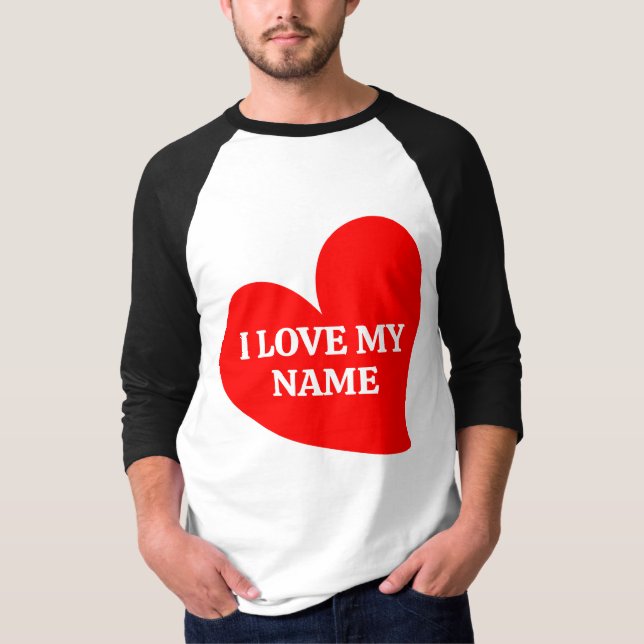 TRENDY RED HEART I LOVE MY ROMANTIC VALENTINE  T-S T-Shirt (Front)