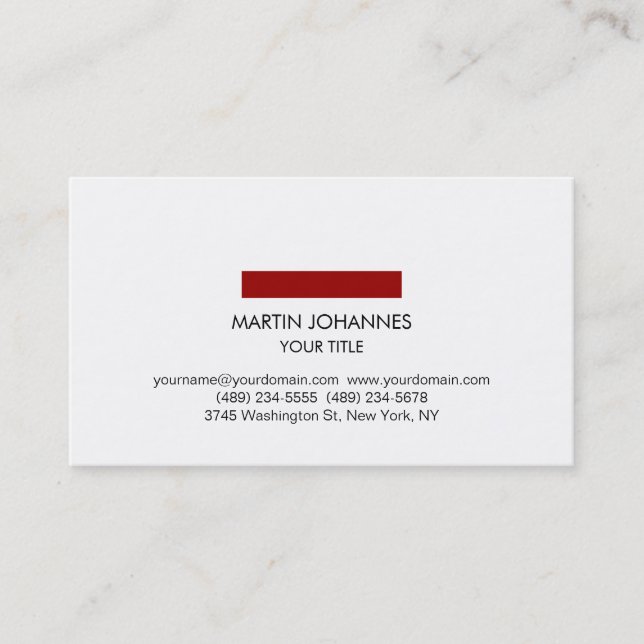 Trendy Red Line Black White Chic Business Card (Front)