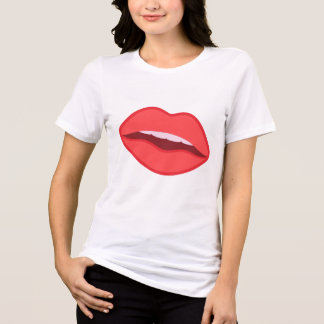 Trendy Red Lips Aesthetic Graphic T-shirt Tri-Blend Shirt
