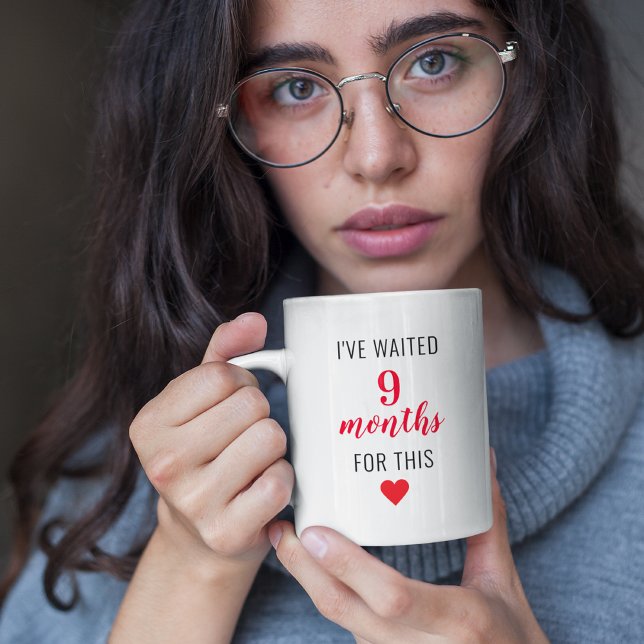 Trendy Red Post Pregnancy Funny Quote  Two-Tone Coffee Mug (Creator Uploaded)