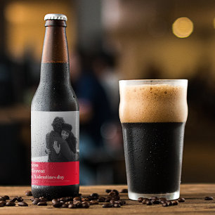  Trendy Red Quote and Photo   Valentines Gift  Beer Bottle Label