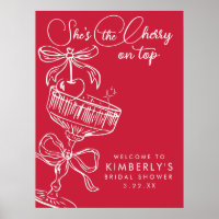 Trendy Red She's The Cherry On Top Bridal Shower
