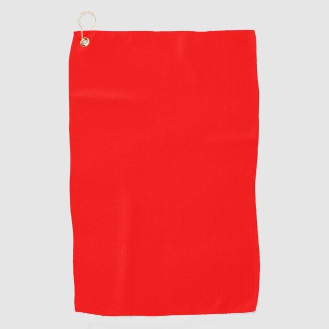 Trendy Red Solid Colour Golf Towel (Front)