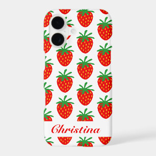 Trendy red strawberry print custom Zazzle Basic