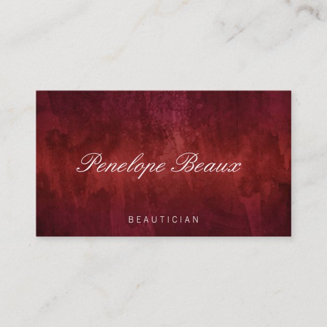 Trendy Red Vintage Business Card (Front)