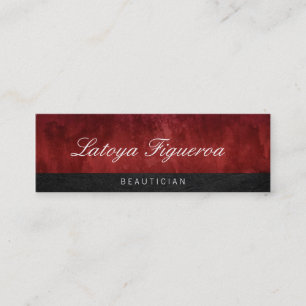 Trendy Red Vintage / Stylish Black Trim Mini Business Card