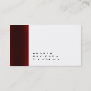 Trendy Red White Plain Stylish Business Card