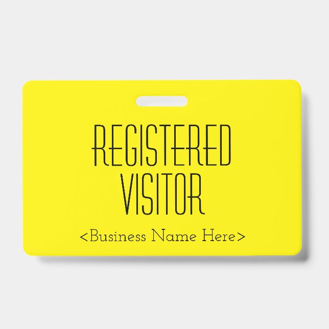 Trendy "REGISTERED VISITOR" Badge ID Badge (Front)