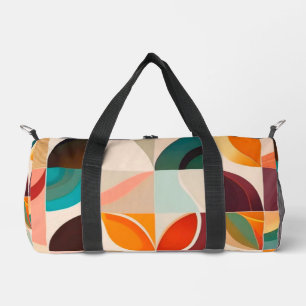 Trendy Retro Abstract Squares Collection Duffle Bag