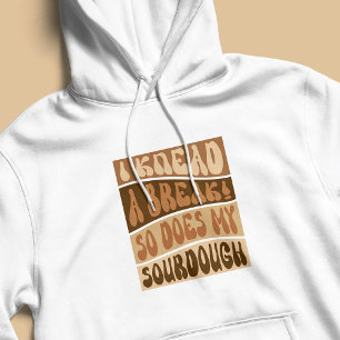 Trendy Retro Beige Sourdough Bread Baker Funny Hoodie