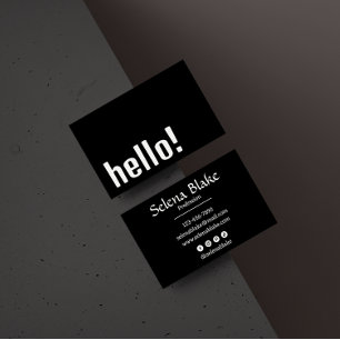 Trendy Retro Boho – Modern black and White Business Card