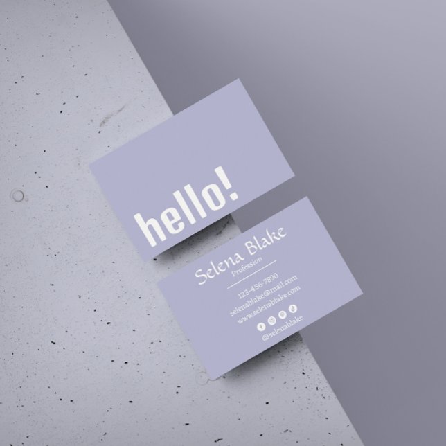 Trendy Retro Boho  – Modern purple and White Business Card (Creator Uploaded)