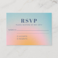Trendy Retro Celestial Blue Gradient RSVP 
