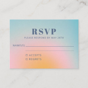 Trendy Retro Celestial Blue Gradient RSVP  Enclosure Card